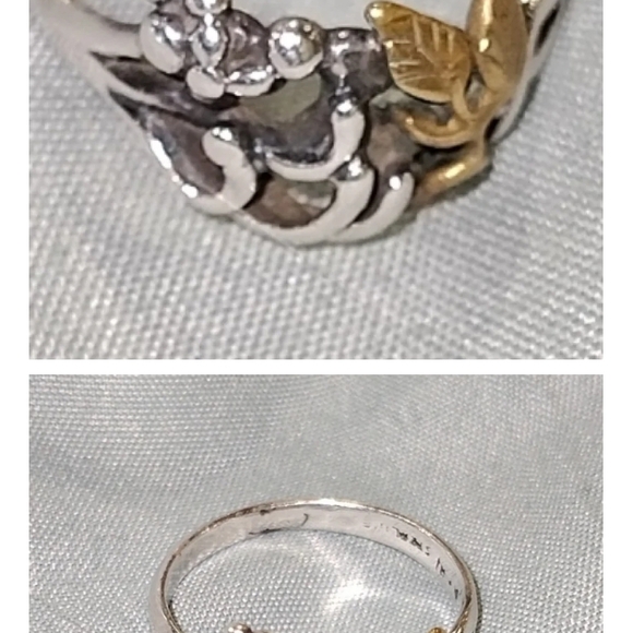 Vintage Sterling Silver Two-toned Artisan Ring - Picture 9 of 9